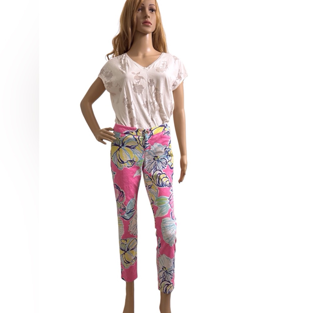 Floral Pink High-Rise Skinny Pants